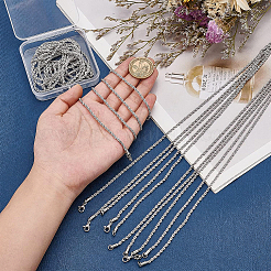 10Pcs 304 Stainless Steel Rope Chain Necklaces for Men Women&nbsp;NJEW-BC0001-07