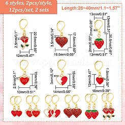 Rose/Heart/Strawberry Alloy Enamel Pendant Stitch Markers&nbsp;HJEW-AB00421
