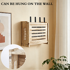 Wall-Mounted Rustic Wooden Router Storage Box&nbsp;AJEW-WH0709-475