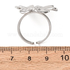 304 Stainless Steel Cuff Open Rings for Women&nbsp;RJEW-C162-01C-P
