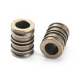 Groove Column Shaped Brass Beads&nbsp;FIND-WH0143-88AG