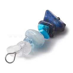 10Pcs 10 Styles Gradient Color Mixed Gemstone Chip Beaded Pendants&nbsp;PALLOY-JF02790