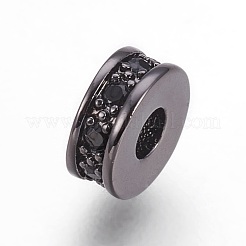 Brass Micro Pave Cubic Zirconia Beads&nbsp;ZIRC-F088-037B