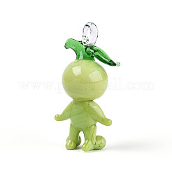 Handmade Lampwork Cartoon Radish Pendants&nbsp;LAMP-T025-10B