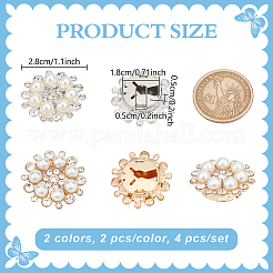 4Pcs Alloy Rhinestone Cufflinks&nbsp;HJEW-NB00216