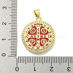 Rack Plating Brass Micro Pave Cubic Zirconia Pendants&nbsp;KK-B091-22G-01