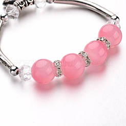 Antique Silver Alloy Heart Charm Bracelets&nbsp;BJEW-L572-03