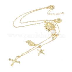 Bohemian Summer Beach Style 18K Gold Plated Shell Shape Initial Pendant Necklaces&nbsp;IL8059-24