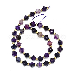 Natural Dyed & Heated Striped Agate/Banded Agate Beads Strands&nbsp;G-I376-B07-01