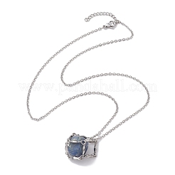 Crystal Stone Cage Pendant Necklaces&nbsp;NJEW-JN04756-02