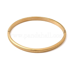 Frosted 304 Stainless Steel Hinged Bangles&nbsp;BJEW-H644-09G