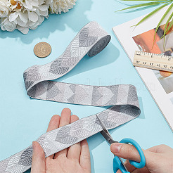 Polyester Jacquard Leaf Ribbon for Garment Accessories&nbsp;OCOR-WH0097-23E