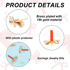 DIY Bowknot Brass Stud Earring Making Findings Kits&nbsp;DIY-GO0001-33