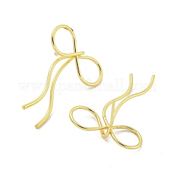 Bowknot Rack Plated Brass Stud Earrings for Women&nbsp;EJEW-Z051-11C-G