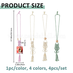 4Pcs 4 Colors Cotton Braided Holder Pendant Decorations&nbsp;HJEW-FH0001-85