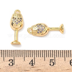 Brass Micro Pave Cubic Zirconia Pendants&nbsp;KK-A281-22G-03