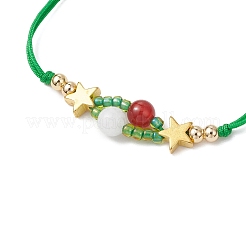 3Pcs Christmas Themed Glass Seed Beads Braided Bead Bracelets for Women&nbsp;BJEW-MZ00189