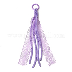 5Pcs 5 Colors Polyester Cord Lace Pendants Decorations&nbsp;HJEW-JM04332