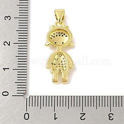 Rack Plating Brass Cubic Zirconia Pendants&nbsp;KK-S380-30G-04