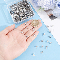 400Pcs 2 Styles 304 Stainless Steel Fold Over Crimp Cord Ends&nbsp;STAS-BBC0010-28