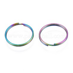 Rainbow Color 304 Stainless Steel Linking Key Rings&nbsp;STAS-S119-100