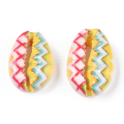 Printed Cowrie Shell Beads&nbsp;SSHEL-ZX006-07B