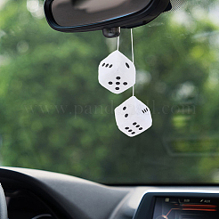 Fur Plush Dice Pendant Decorations&nbsp;HJEW-CN0001-44B