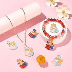 20Pcs 4 Styles Alloy Enamel Pendants&nbsp;ENAM-CJ0004-97