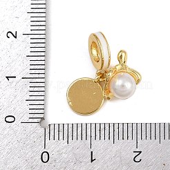 Brass White Enamel European Dangle Charms&nbsp;KK-N271-24G