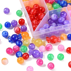 240Pcs 9 Colors Acrylic Beads&nbsp;MACR-YW0001-71