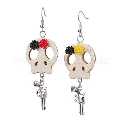 Halloween Theme Brass Dangle Earrings&nbsp;EJEW-JE06039-S