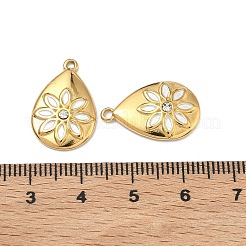 Spray Painted 304 Stainless Steel Rhinestone Pendants&nbsp;STAS-C174-05G