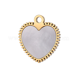 304 Stainless Steel with Shell Charms&nbsp;SH-OY001-99G