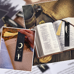 4Pcs 2 Style Brass or Stainless Steel Bookmarks&nbsp;AJEW-PH0004-65