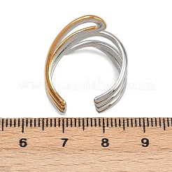 304 Stainless Steel Cuff Rings for Women&nbsp;RJEW-L133-03GP-01