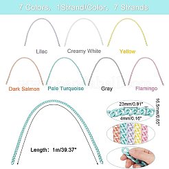 7 Strands 7 Colors Handmade Opaque Acrylic Curb Chains&nbsp;AJEW-PH0002-76