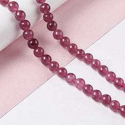 Natural White Jade Imitation Garnet Beads Strands&nbsp;G-I334-02B
