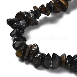 Natural Yellow Blue Tiger Eye(Dyed & Heated) Chip Beads Strands&nbsp;G-M205-03A