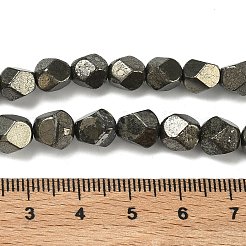 Natural Gold Pyrite/Golden Pyrite Beads Strands&nbsp;G-G459-A01-6mm