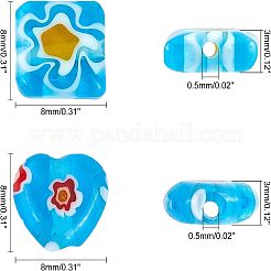 4 Strands 2 Style  Handmade Millefiori Glass Beads Strands&nbsp;LK-OC0001-08