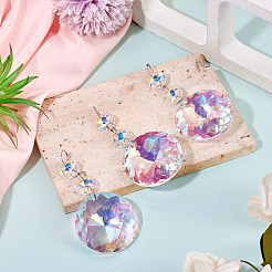 3Pcs Round Glass Suncatchers for Outdoor Garden Hanging Decoration&nbsp;HJEW-TADJ0001-02