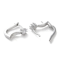 Brass Glass Hoop Earrings Finding&nbsp;EJEW-C121-14P