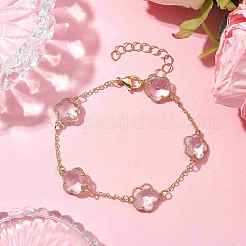 Glass Flower Links Bracelets & Necklaces Kits&nbsp;SJEW-JS01293