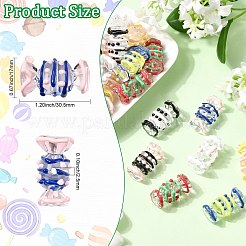 28Pcs 7 Colors Transparent Acrylic Enamel Beads&nbsp;OACR-CJ0002-85