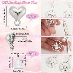 20Pcs Alloy Heart Stud Earring Findings&nbsp;EJEW-SC0001-50