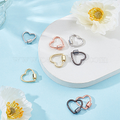 8Pcs 4 Colors Zinc Alloy Screw Carabiner Lock Charms&nbsp;FIND-ME0003-39