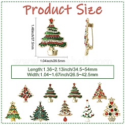 9Pcs 9 Styles Christmas Tree Enamel Pins&nbsp;JEWB-CJ0003-28