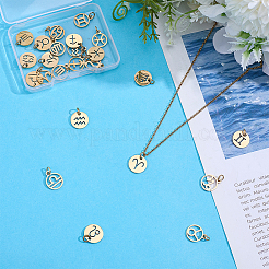 24Pcs 2 Sets 2 Styles Ion Plating(IP) 201 Stainless Steel Charms&nbsp;STAS-ME0003-57