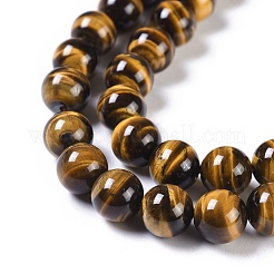 Natural Tiger Eye Round Bead Strands&nbsp;G-L411-07-10mm