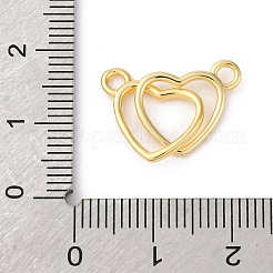 Brass Interlocking Heart Connector Charms&nbsp;KK-V016-10G
